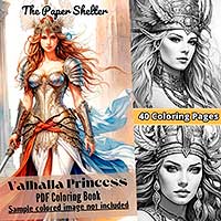 Valhalla Princess - Digital Coloring Book
