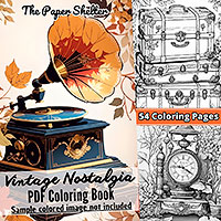 Vintage Nostalgia - Digital Coloring Book