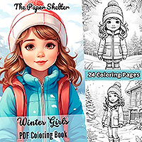 Winter Girls - Digital Coloring Book