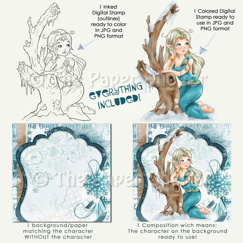 Winter Goddess - Digital Stamp - Click Image to Close