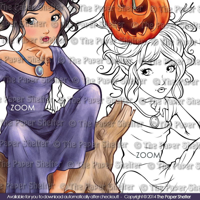 Witch - Digital Stamp - Click Image to Close