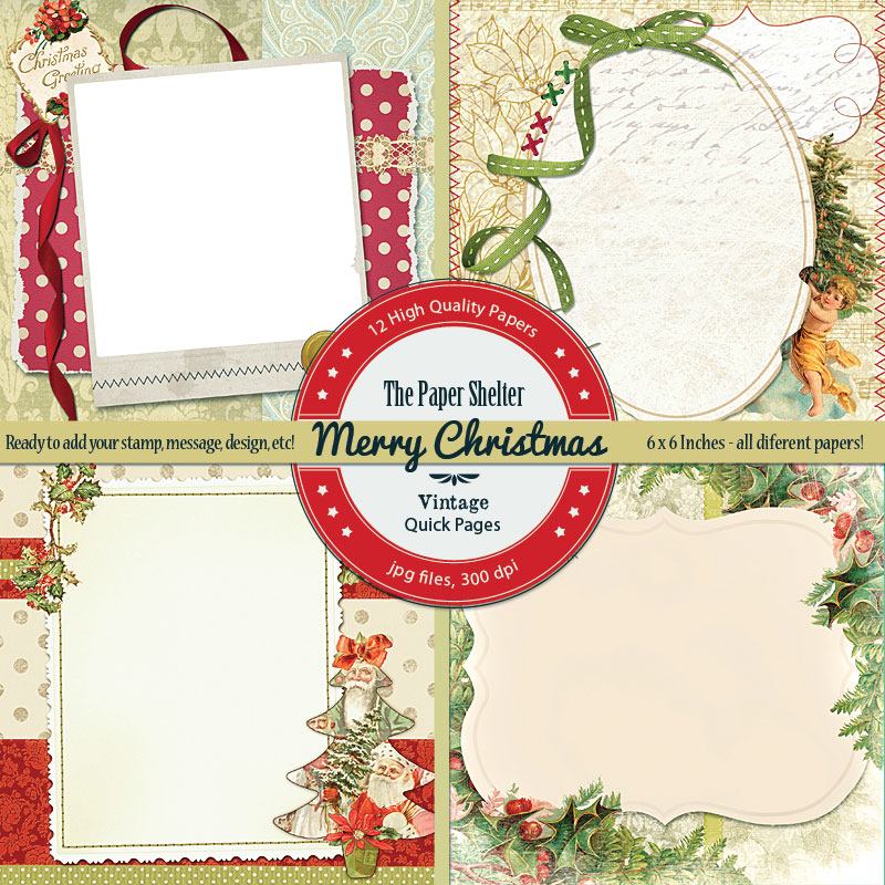 Merry Christmas Vintage Quick Pages - Click Image to Close