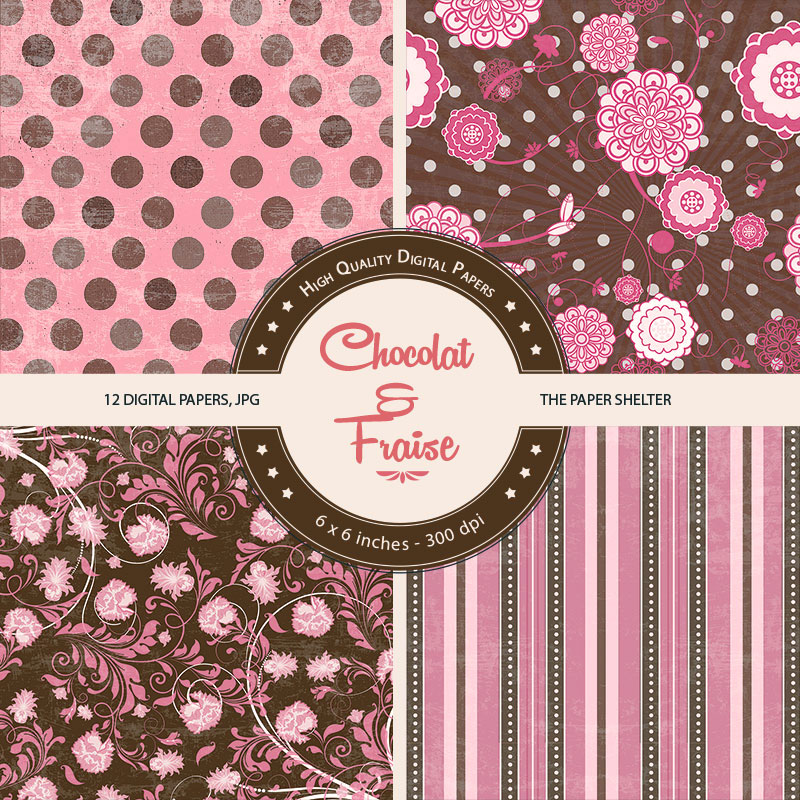 Chocolat & Fraise - Paper Pack - Click Image to Close