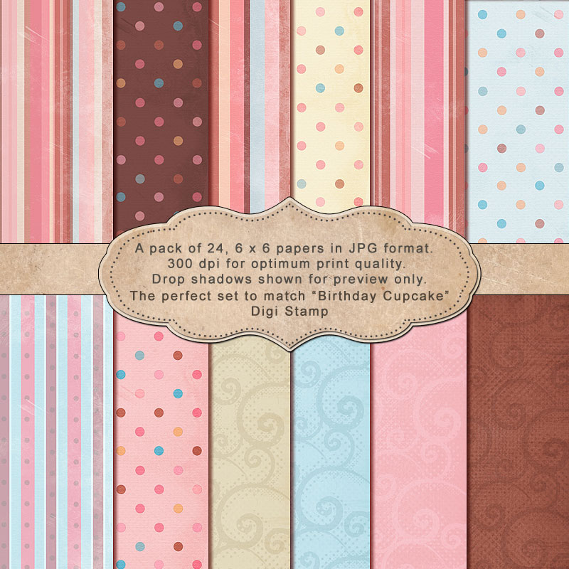 Birthday Cupcake - "Paper Pack" - Click Image to Close