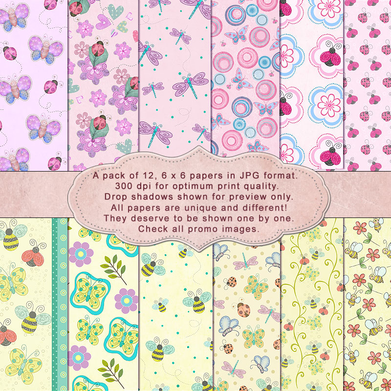 Lovely Bugs - "Paper Pack" - Click Image to Close