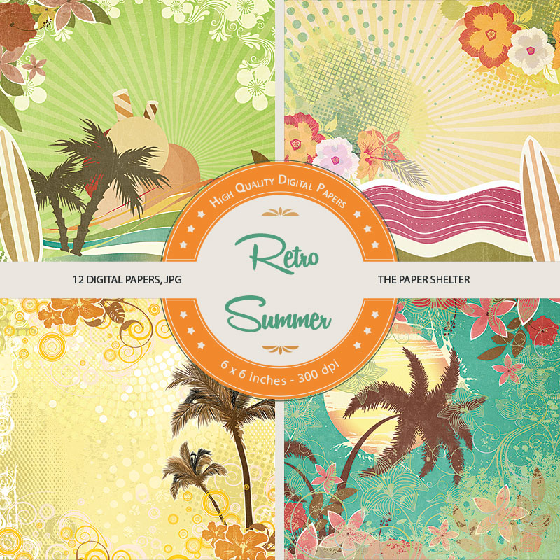 Retro Summer - Paper Pack - Click Image to Close