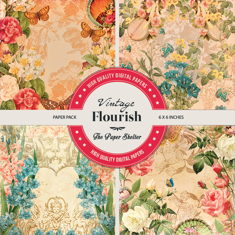 Vintage Flourishes - Paper Pack - Click Image to Close