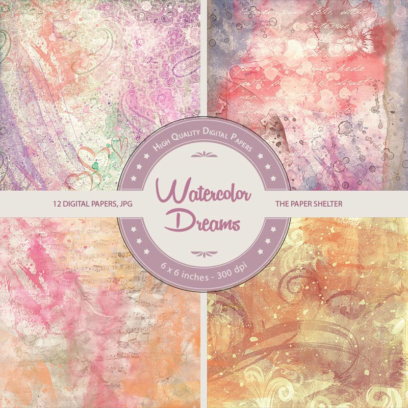 Watercolor Dreams - Paper Pack - Click Image to Close