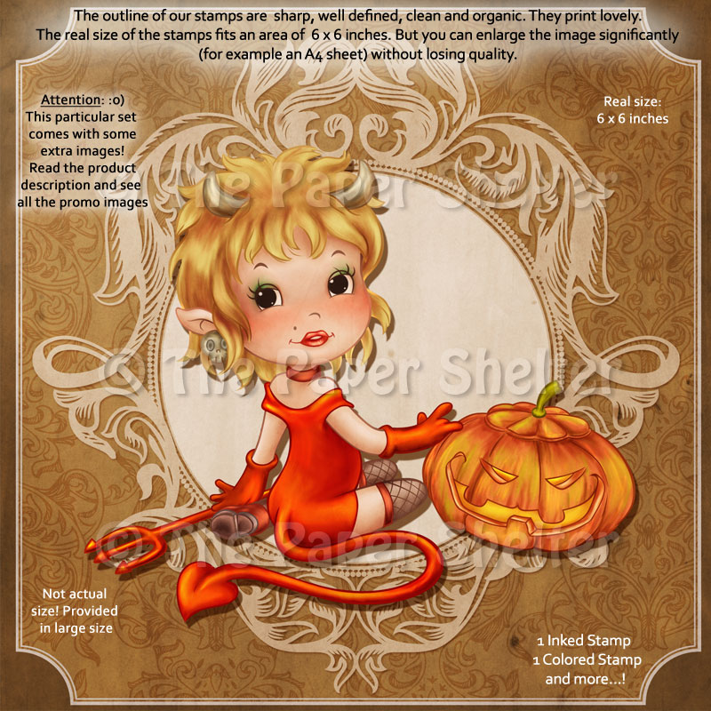 Adorable Little Devil - Digital Stamp - Click Image to Close