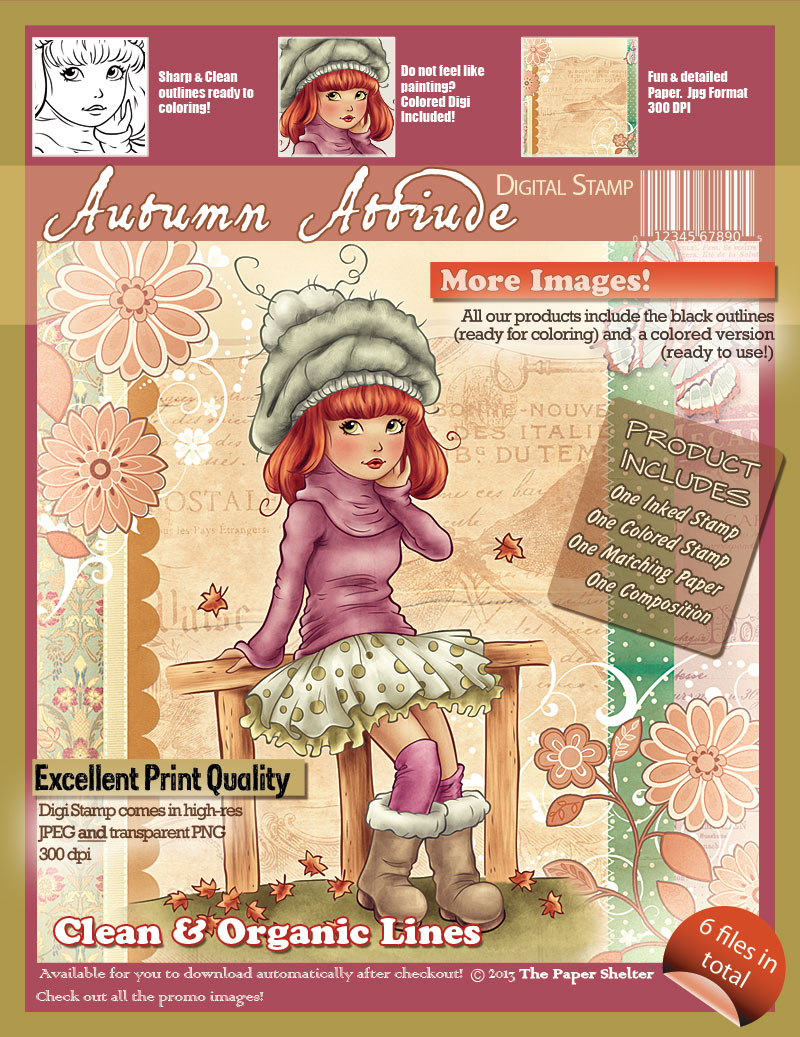 Autumn Attitude - Digital Stamp - Click Image to Close