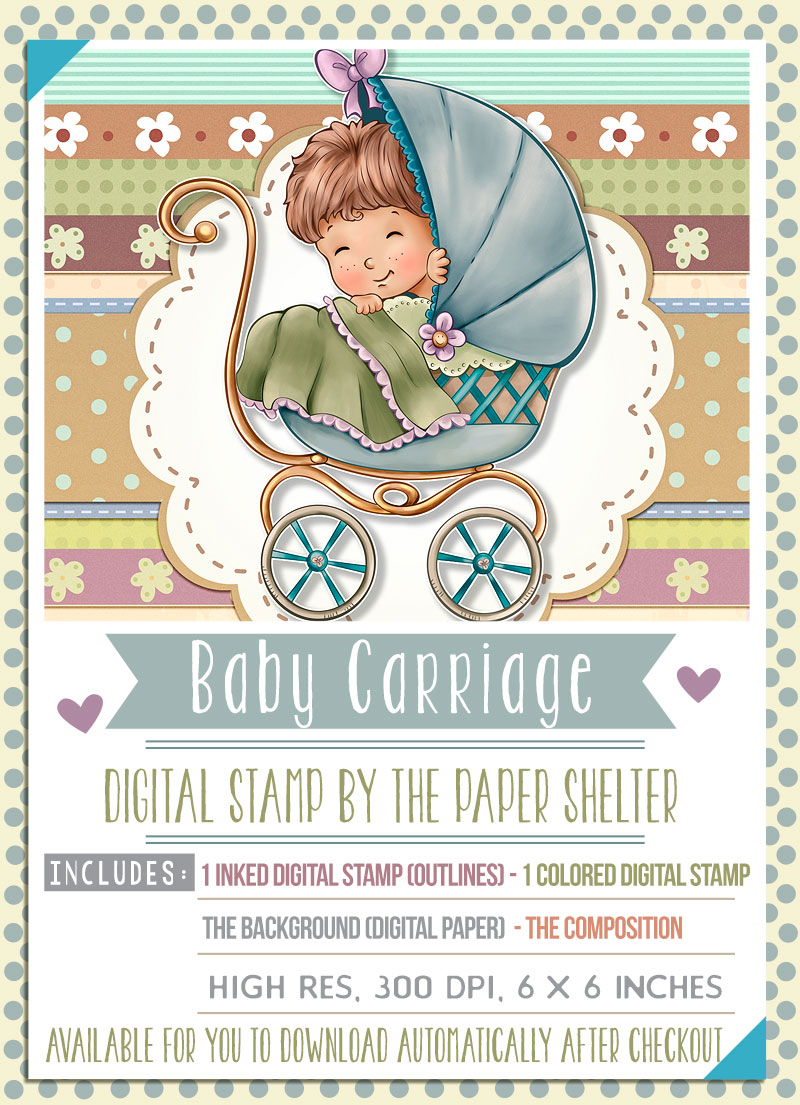 Baby Carriage - Digital Stamp - Click Image to Close