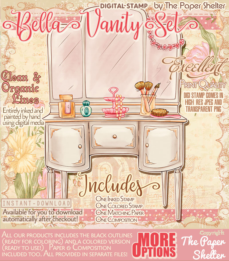 Bella Vanity Set - Digital Stamp - Click Image to Close