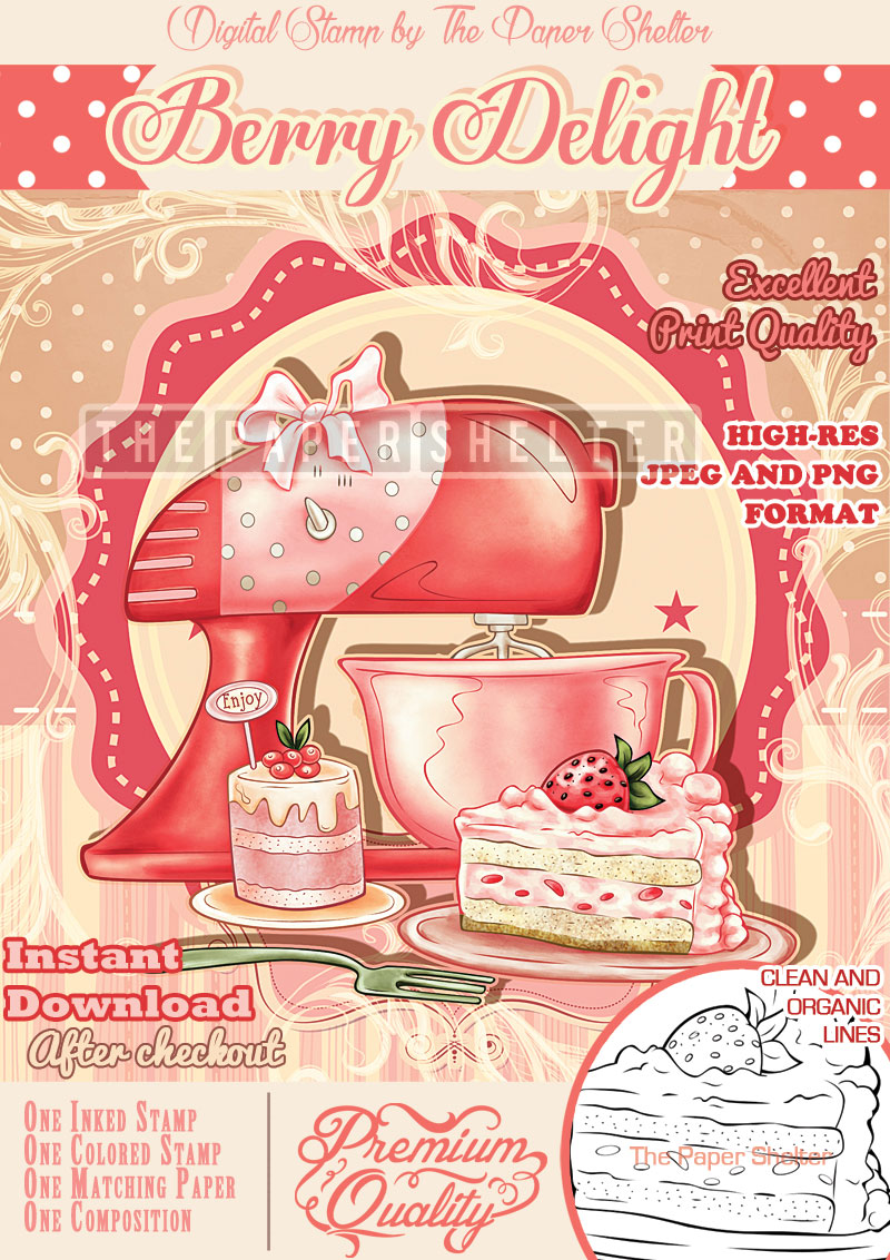 Berry Delight - Digital Stamp - Click Image to Close