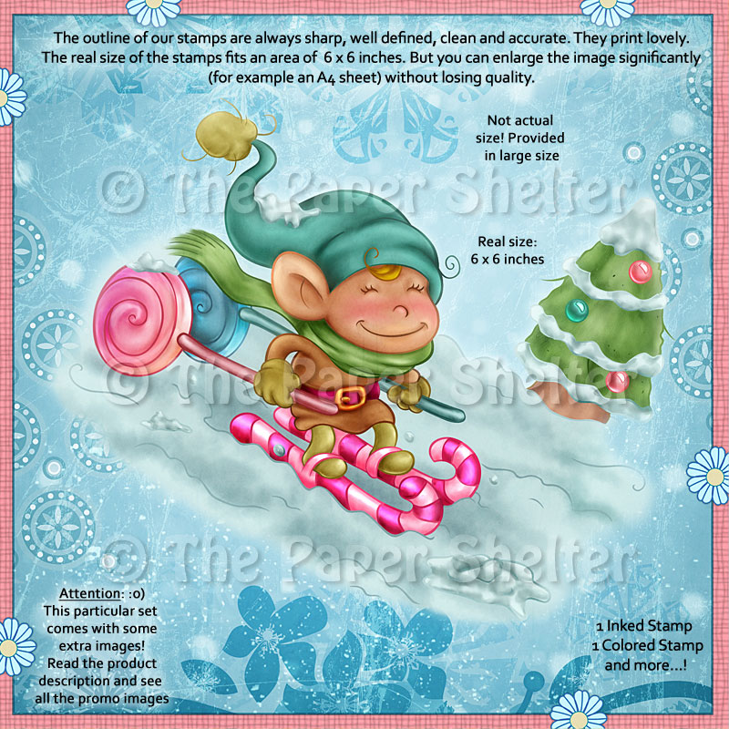 Candy Ski - Digital Stamp - Click Image to Close