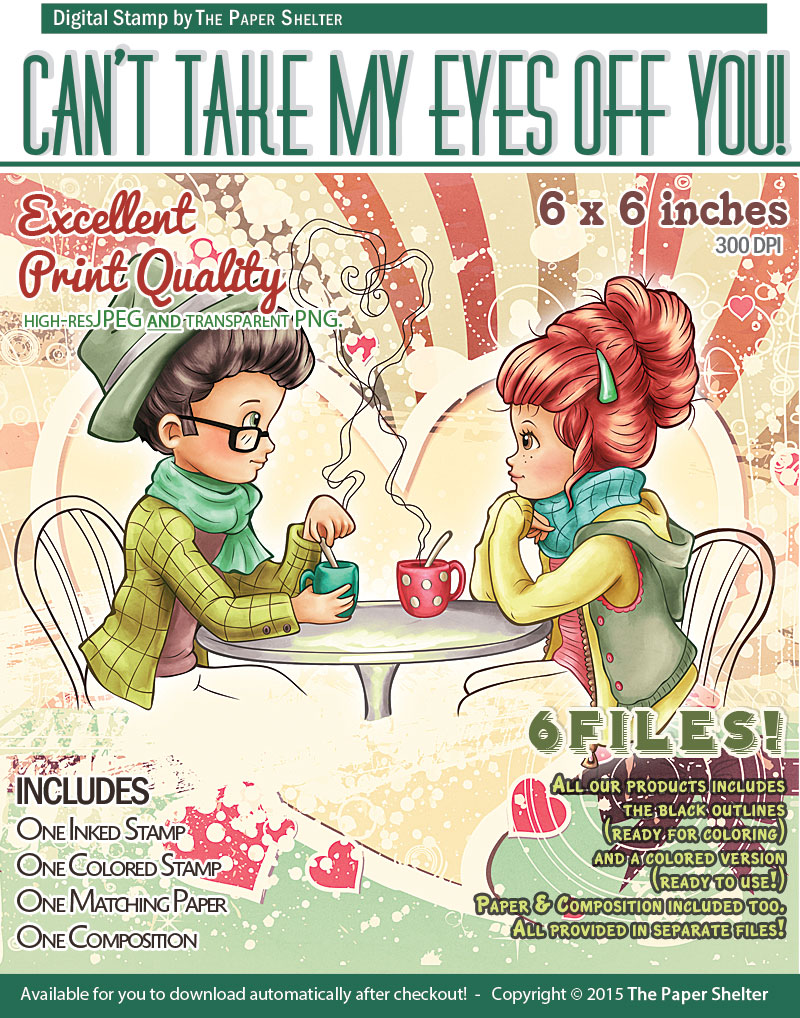 Can't take my Eyes Off You - Digital Stamp - Click Image to Close