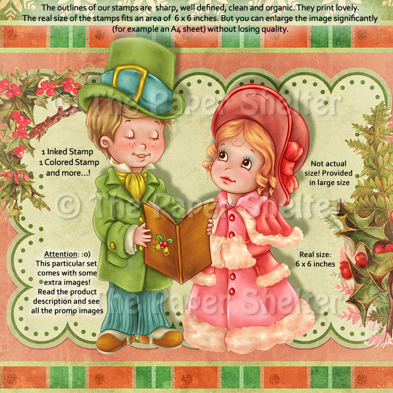 Christmas Carols - Digital Stamp - Click Image to Close