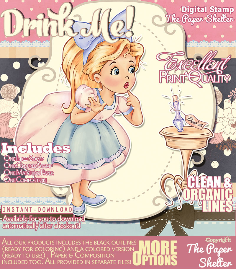 Drink Me! - Digital Stamp - Click Image to Close