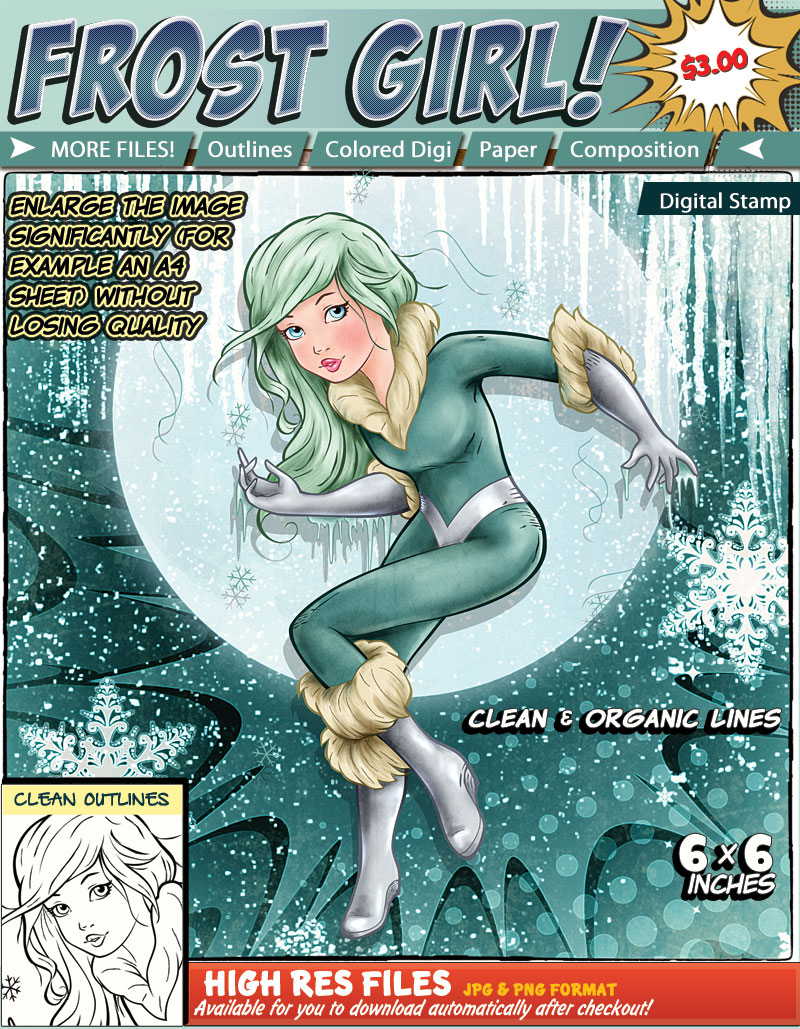 Frost Girl - Digital Stamp - Click Image to Close