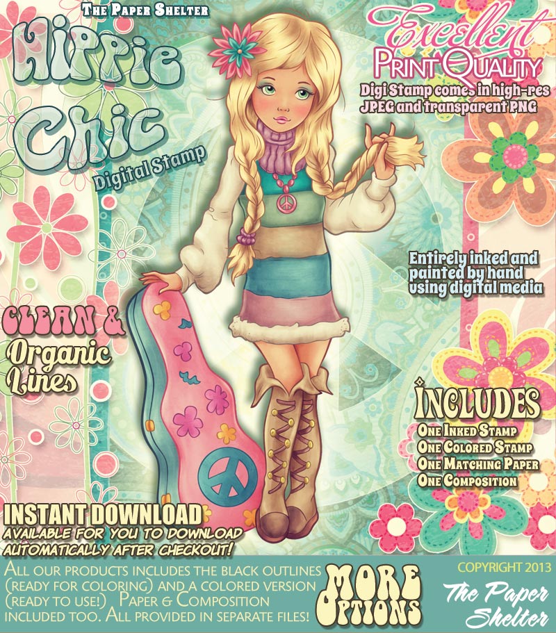 Hippie Chic - Digital Stamp - Click Image to Close