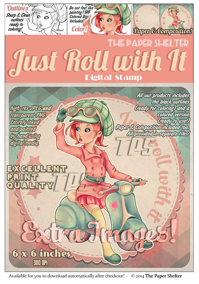 Just Roll with it - Digital Stamp - Click Image to Close