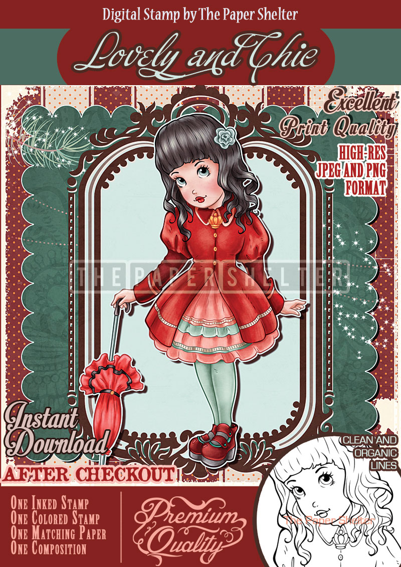 Lovely and Chic - Digital Stamp - Click Image to Close