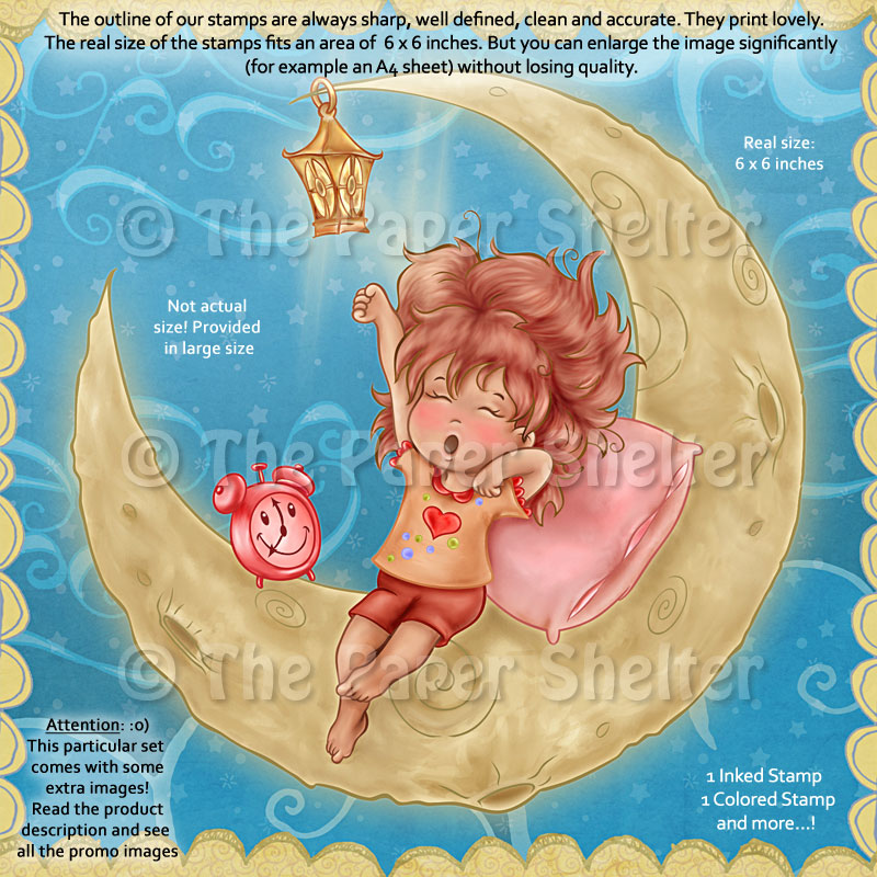Lullaby Moon - Digital Stamp - Click Image to Close