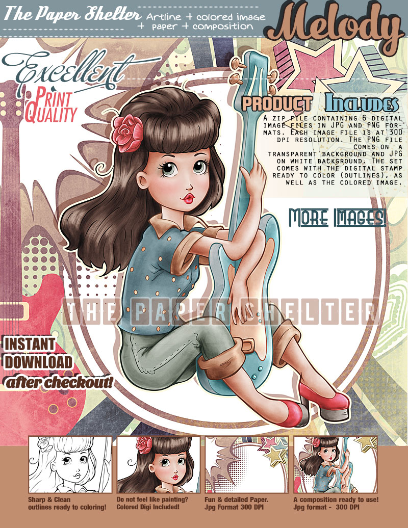 Melody - Digital Stamp - Click Image to Close