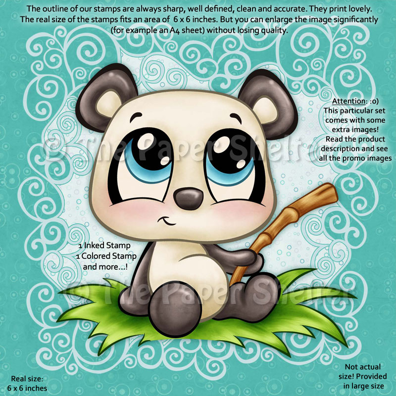 The Most Adorable Panda - Digital Stamp - Click Image to Close