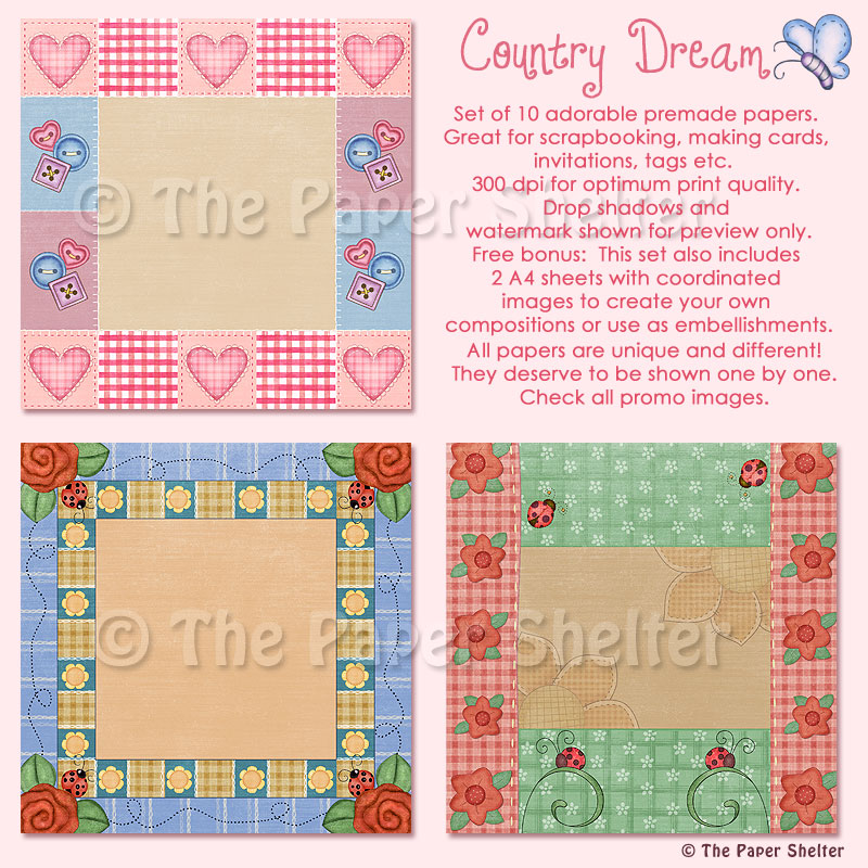 Country Dream - "Paper Pack" and Accesorie Sheet - Click Image to Close
