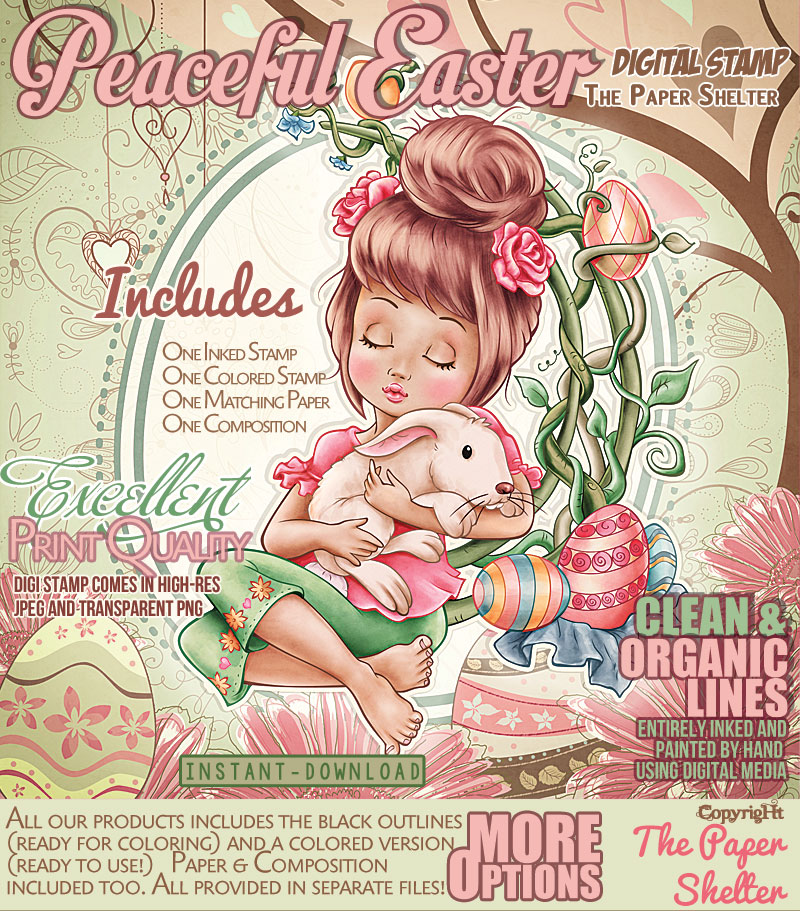 Peaceful Easter - Digital Stamp - Click Image to Close
