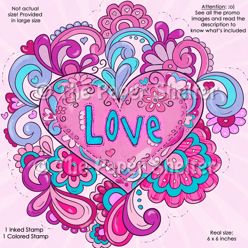 Fancy Psychedelic Love - Digital Stamp - Click Image to Close