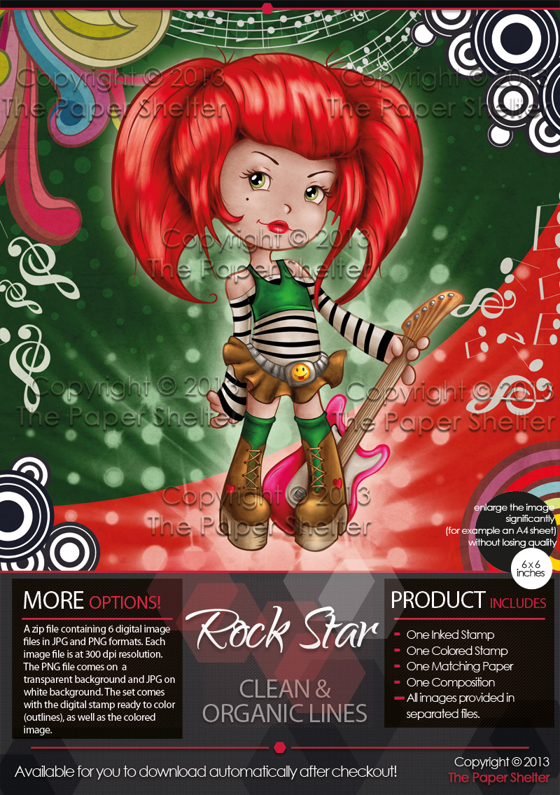 Rock Star - Digital Stamp - Click Image to Close