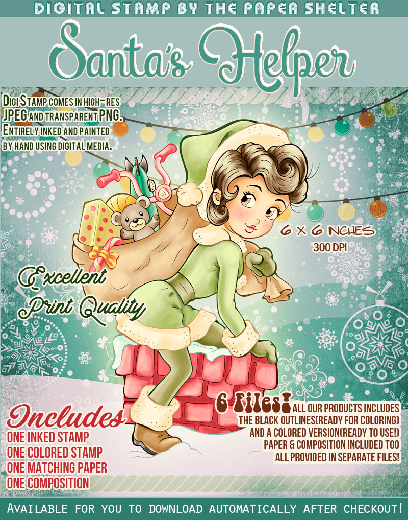 Santa's Helper - Digital Stamp - Click Image to Close