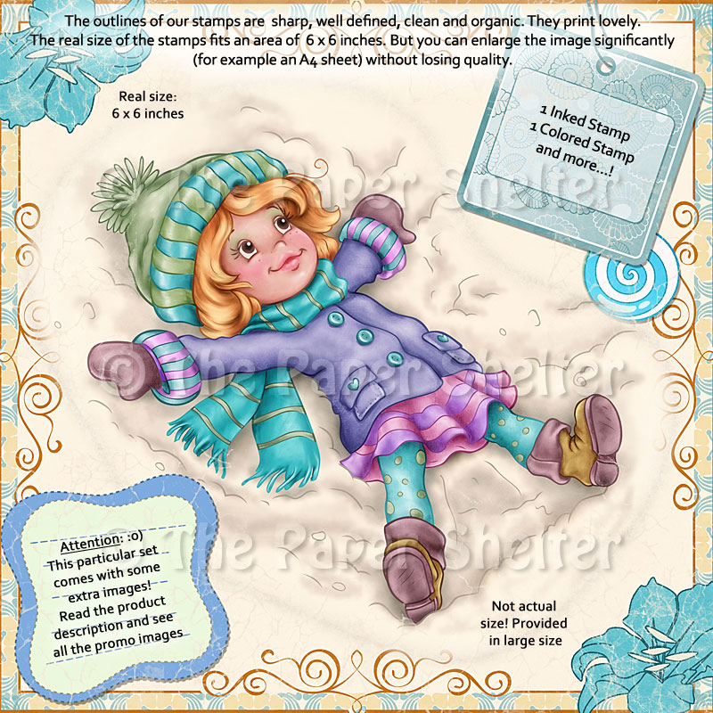 Snow Angel - Digital Stamp - Click Image to Close