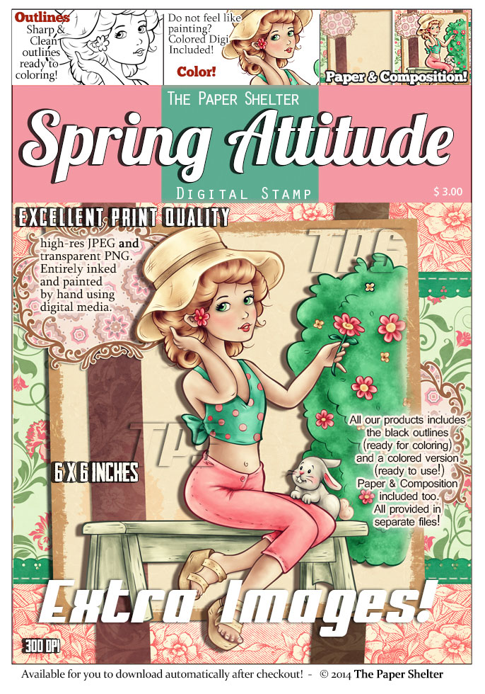 Spring Attitude! - Digital Stamp - Click Image to Close