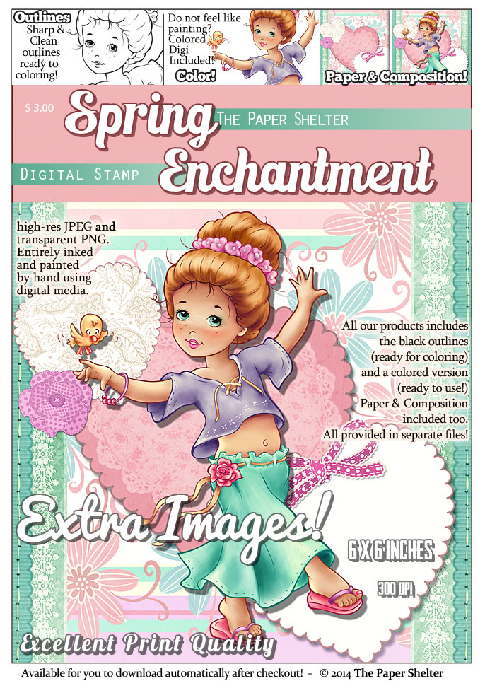 Spring Enchantment - Digital Stamp - Click Image to Close