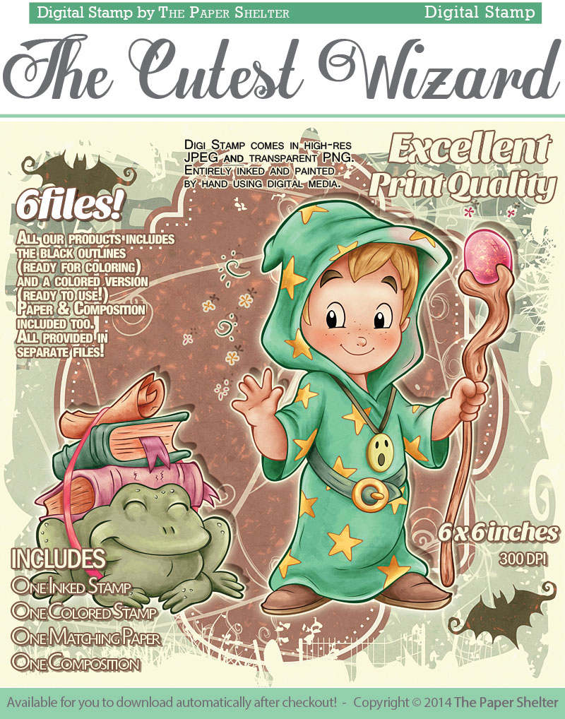 The Cutest Wizard - Digital Stamp - Click Image to Close