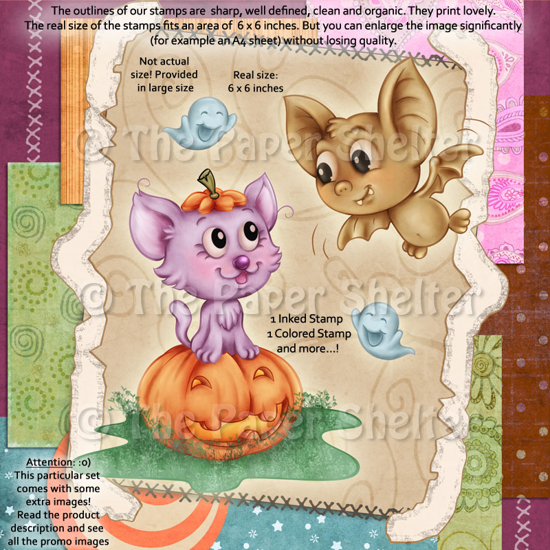 Too Cute to Spook - Digital Stamp - Click Image to Close