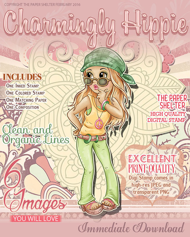 Charmingly Hippie - Digital Stamp