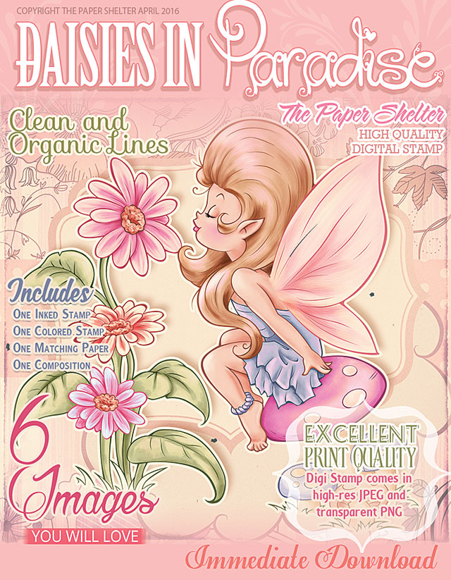 Daisies in Paradise - Digital Stamp