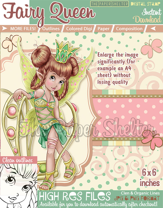 Fairy Queen - Digital Stamp