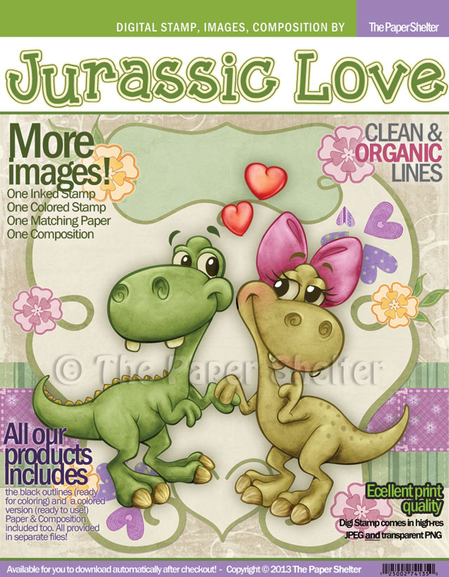 Jurassic Love - Digital Stamp