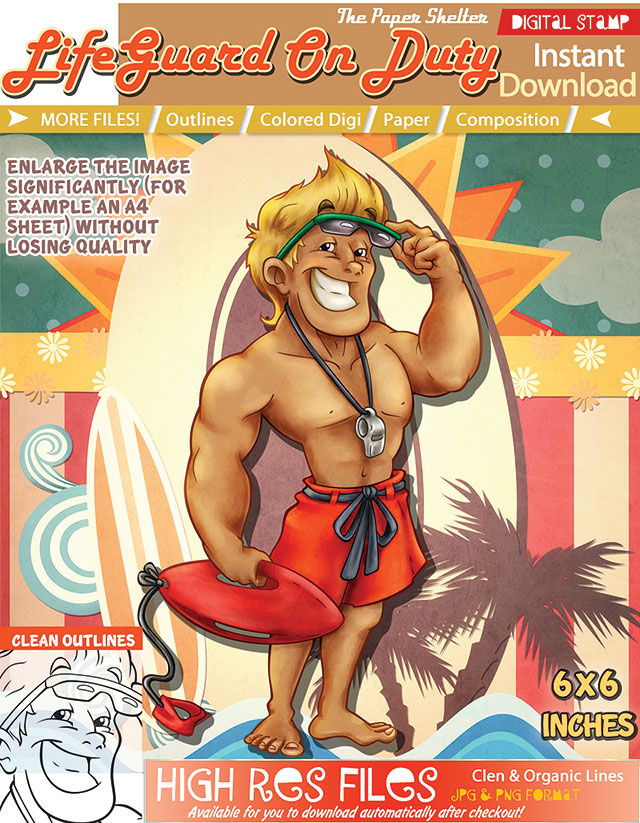 LifeGuard on Duty! - Digital Stamps - Click Image to Close