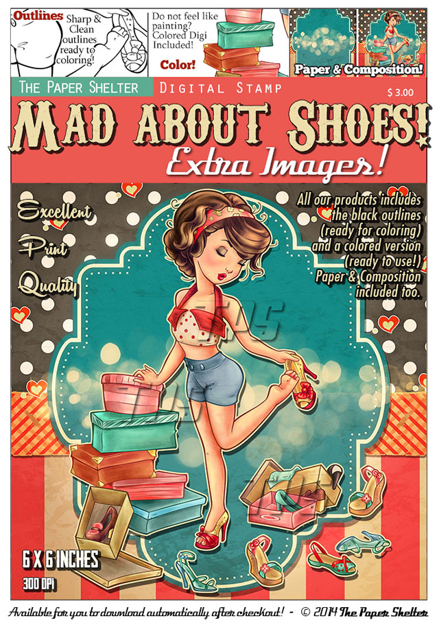 Mad about Shoes - Digital Stamp