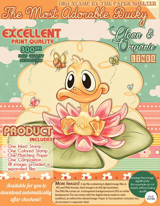 The Most Adorable Ducky - Digital Stamp