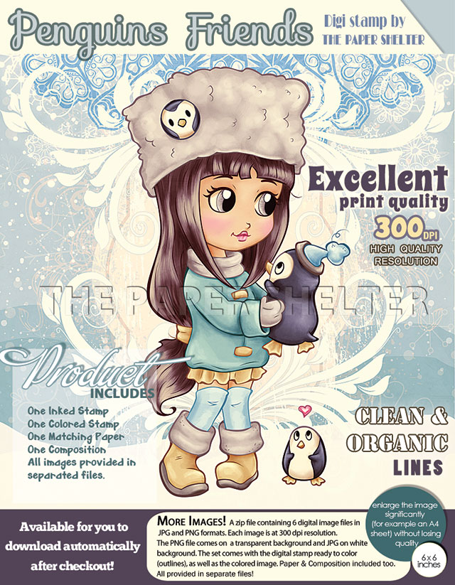 Penguins Friends - Digital Stamp