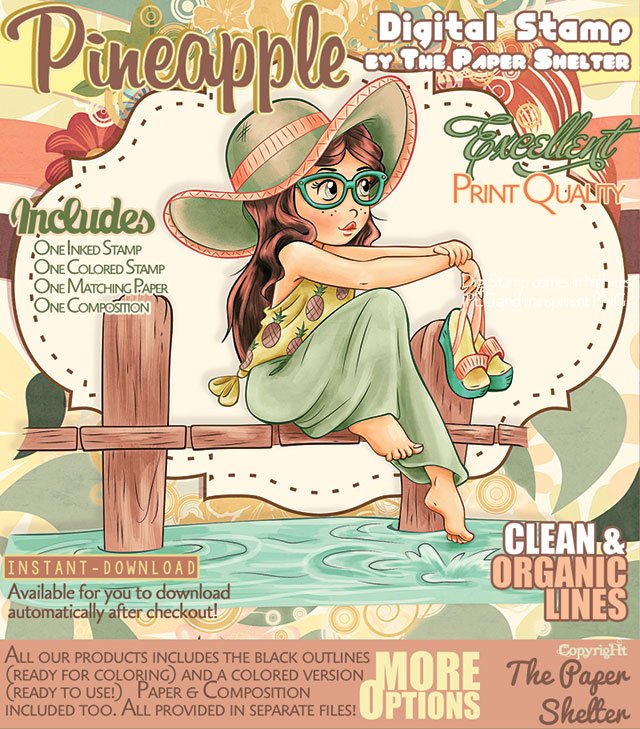 Pineapple - Digital Stamp