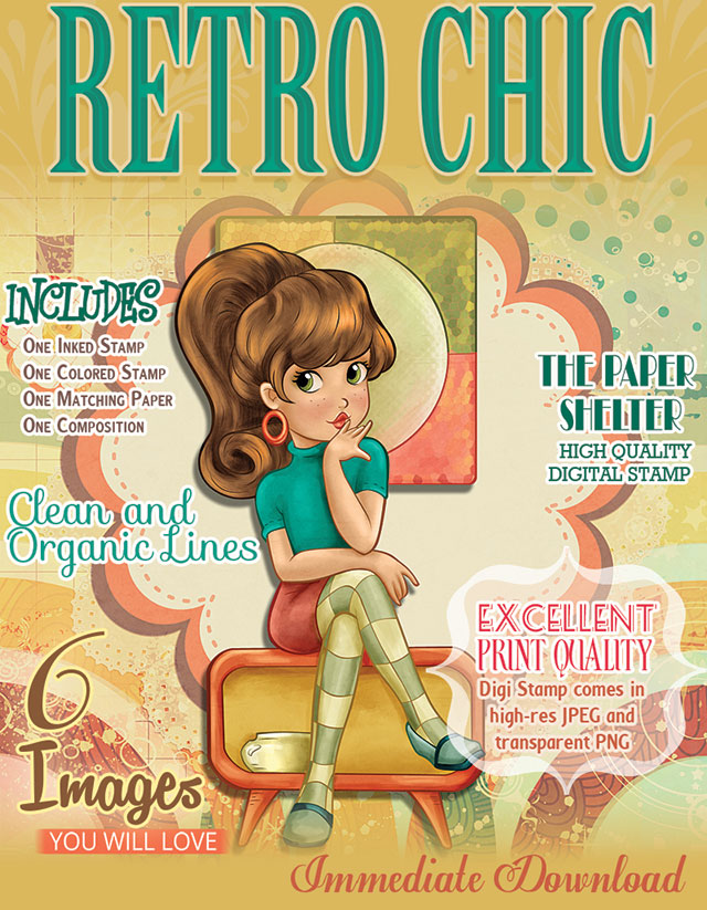 Retro Chic - Digital Stamp