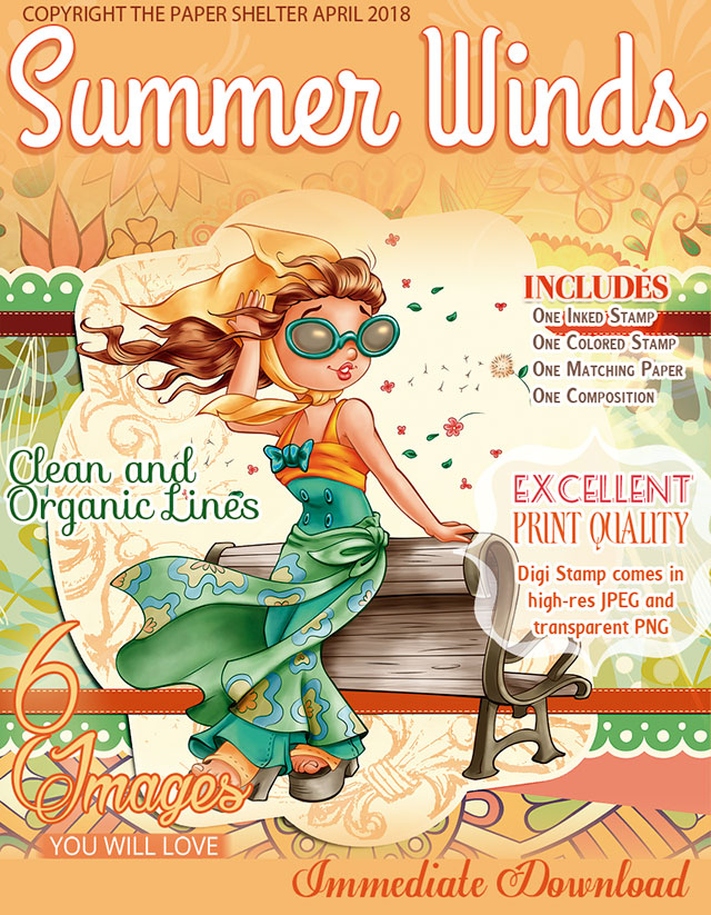 Summer Winds - Digital Stamp