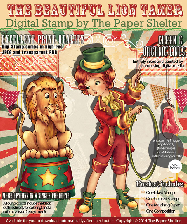 The Beautiful Lion Tamer - Digital Stamp